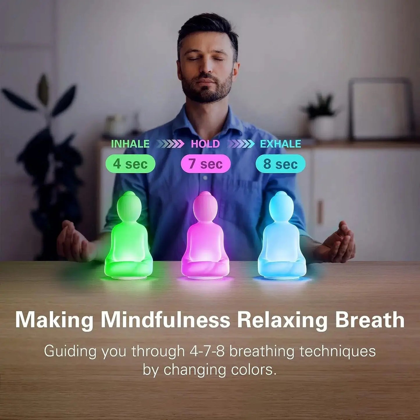 Mindful Breathing Yoga | 4-7-8 Guided Visual Meditation Breathing Light for Mindfulness Slow Down Your Breathing, Calm Your Mind ReBirth Threads
