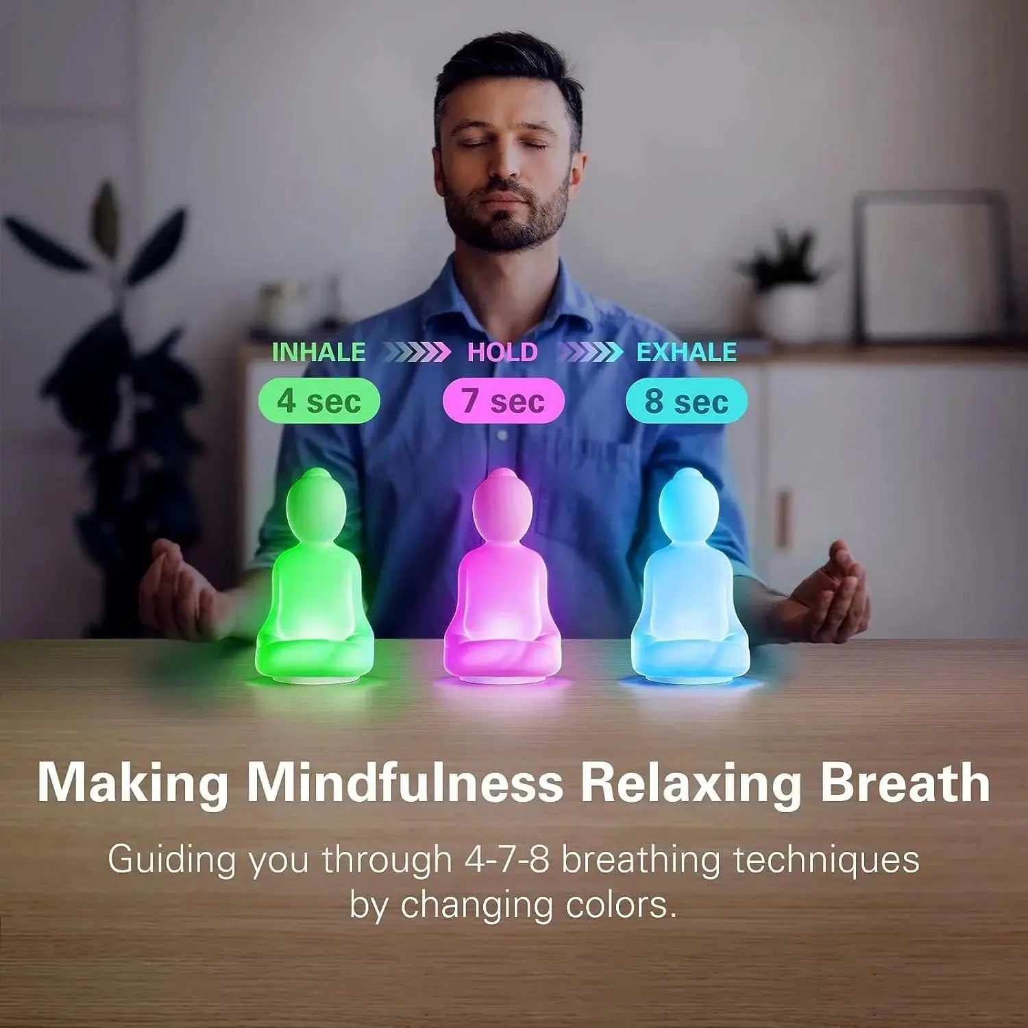 Mindful Breathing Yoga | 4-7-8 Guided Visual Meditation Breathing Light for Mindfulness Slow Down Your Breathing, Calm Your Mind ReBirth Threads
