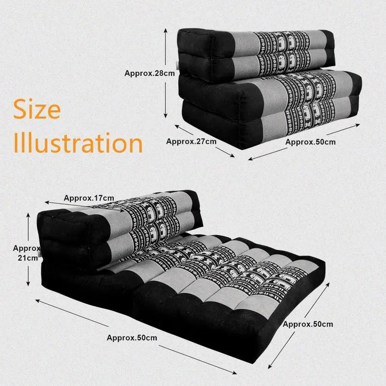 3-Fold Zafu Meditation Cushion Medium Size-RED Rebirth Threads