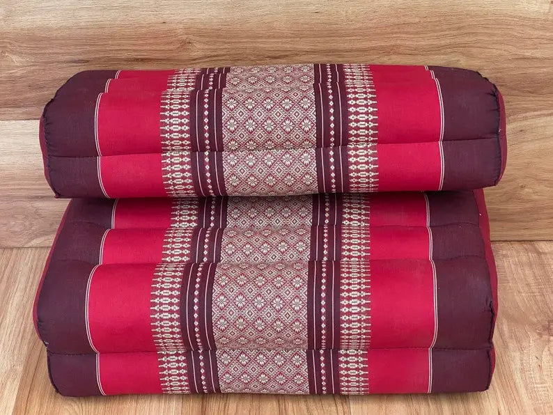 3-Fold Zafu Meditation Cushion Medium Size-RED Rebirth Threads