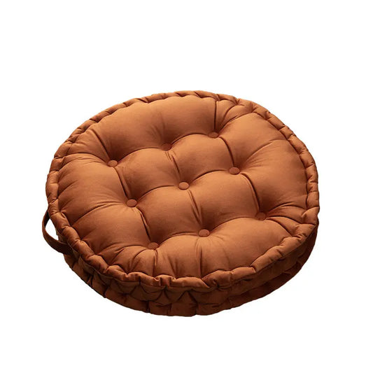 Luxury Round Pouf Tatami Cushion Meditation Floor Mat with Handle Rebirth Threads