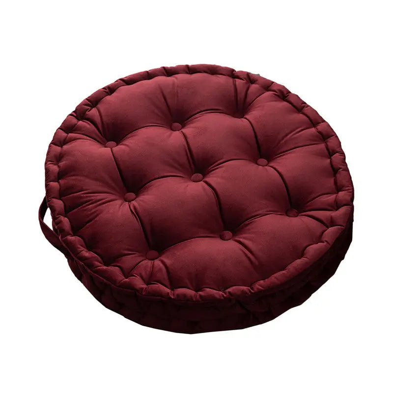 Luxury Round Pouf Tatami Cushion Meditation Floor Mat with Handle Rebirth Threads