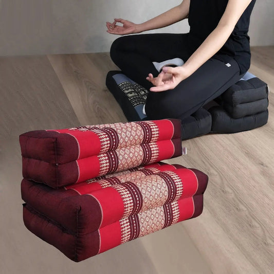 3-Fold Zafu Meditation Cushion Set Red Rebirth Threads