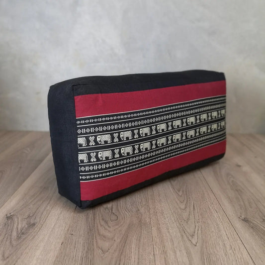 Oblong Meditation Cushion/ Yoga Bolster Prop Kapok Filled RedEle Rebirth Threads