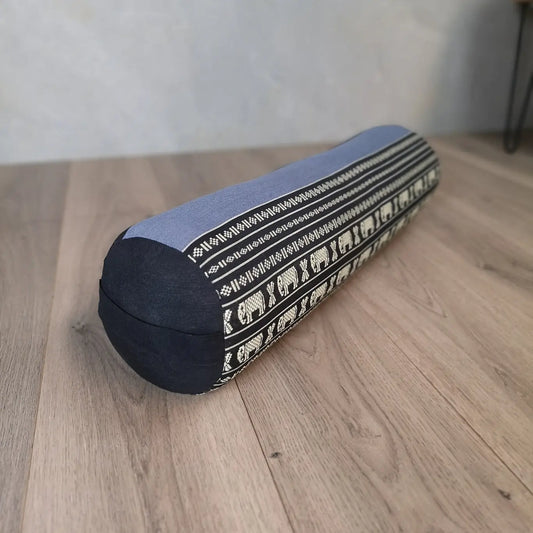 Yoga Bolsters Block Meditation Round Cushion Natural Kapok Filled BlueEle Rebirth Threads