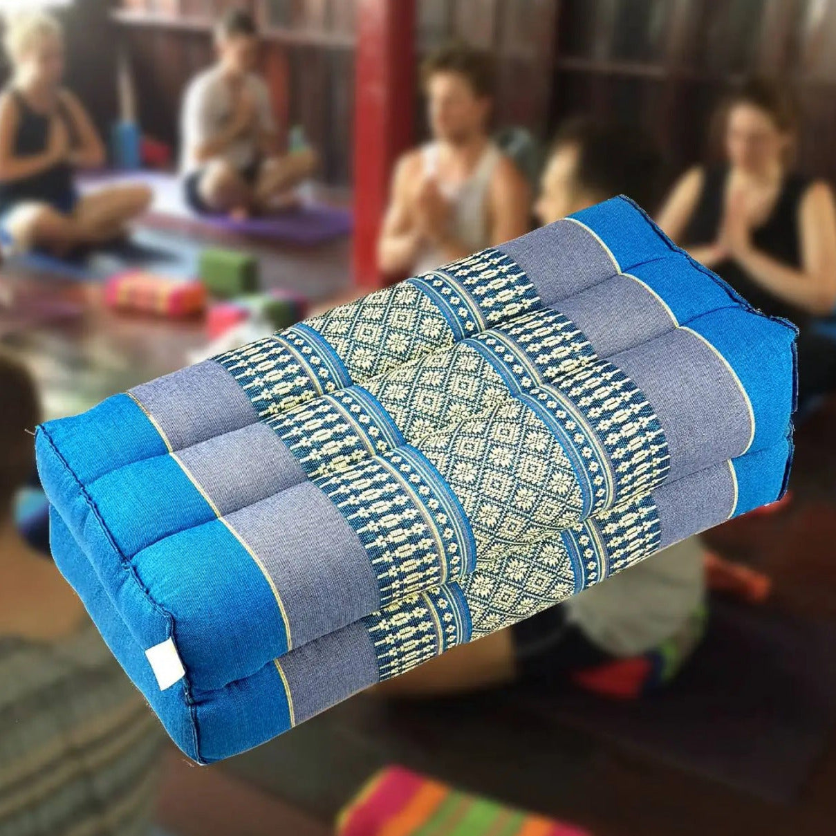 Yoga Block Meditation Cushion Blue Rebirth Threads