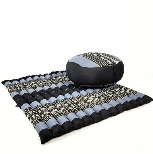 Zafu & Zabuton Meditation Set Blue/Elephant Rebirth Threads