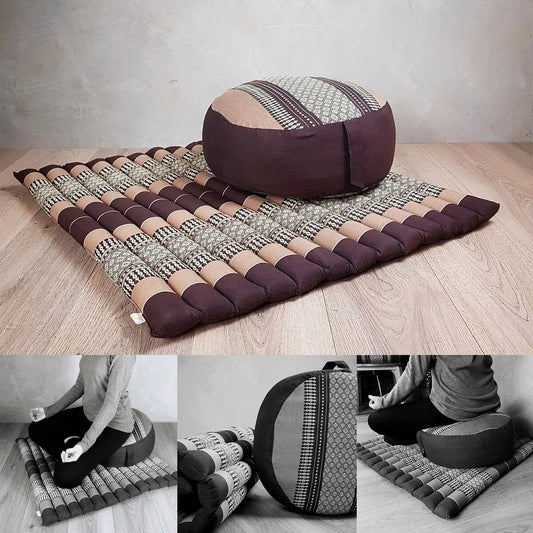 Zafu & Zabuton Meditation Set Brown Rebirth Threads