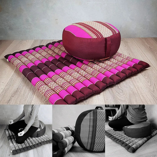 Zafu & Zabuton Meditation Set Pink Rebirth Threads