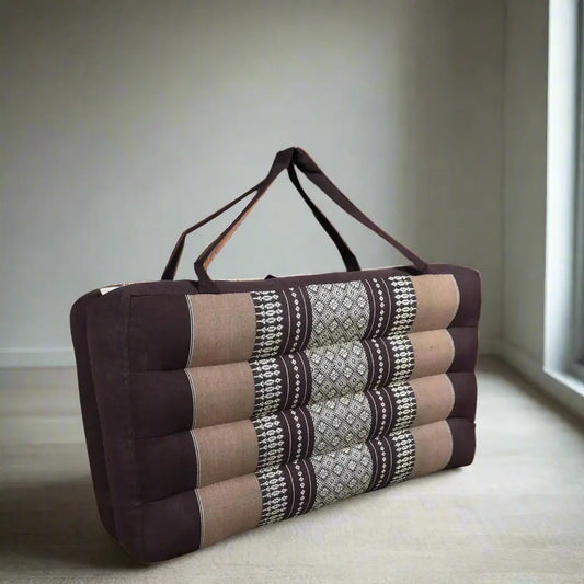2-Fold Meditation Cushion Yoga Mat Brown Rebirth Threads