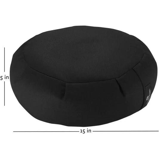 Meditation Cushion - Support in Cross-Legged Sitting, Buckwheat Filled, Durable Fabric, Convenient Handle, Handmade in USA ReBirth Threads